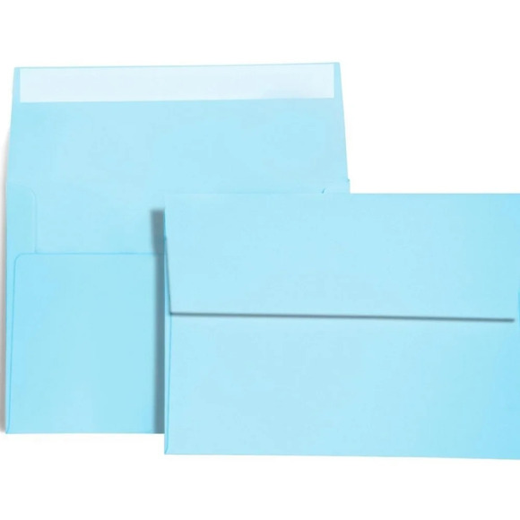 100 Pack A7 Baby Blue  5x7 Envelopes - Wedding, Baby Shower, Party - Picture 1 of 6